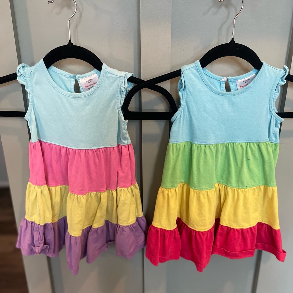 Hanna Andersson color block twirl dresses 2t girls lot Anderson Hannah